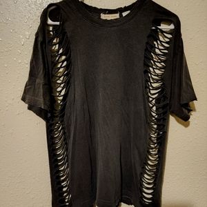 Shirt with destruction